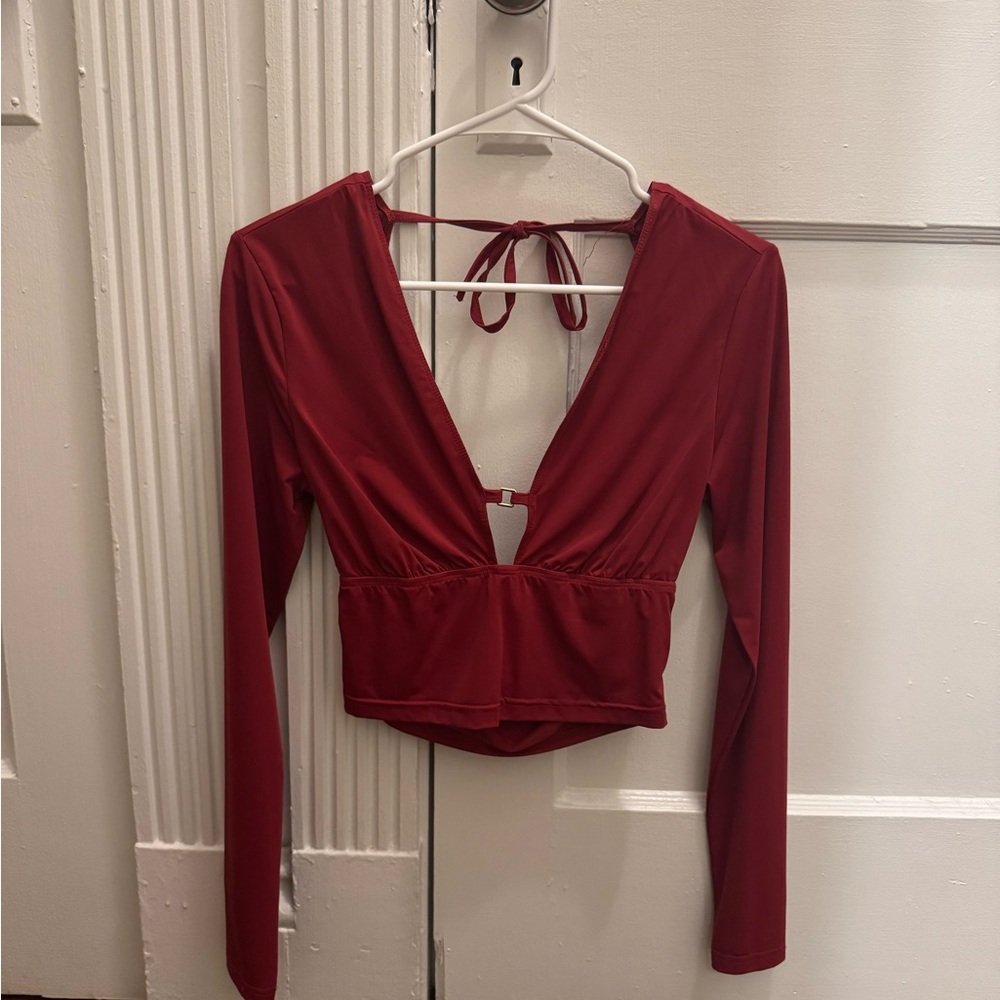 Princess Polly Deep V Neck Long Sleeve